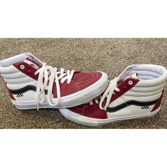 Vans Other - VANS Sk8-Hi Skate Chili Pepper Skater Sneaker Red With Black EUC Size 9